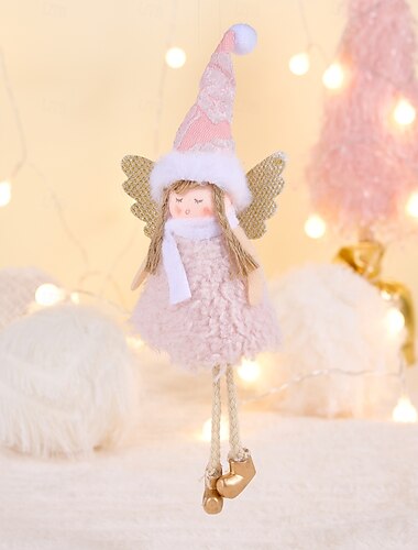  Julehåndlaget engelpynt julerosa engeljente hengende dekorasjon europeisk stil anheng til juletre