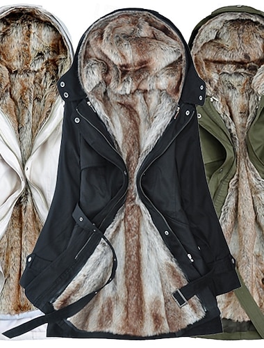 نسائي جاكيت شتوي سترة الصوف جاكيت كاجوال الدفء مريح سحاب جيب موضة كاجوال سهل شارع فضفاض مناسب للبس اليومي مناسب للخارج سحاب طويلة مع قبعة عادي كم طويل ملابس خارجية أسود أبيض خضار العسكري الخريف الشتاء   نسائي جاكيت شتوي سترة الصوف جاكيت كاجوال الدفء مريح سحاب جيب موضة كاجوال سهل شارع فضفاض مناسب للبس اليومي مناسب للخارج سحاب طويلة مع قبعة عادي كم طويل ملابس خارجية أسود أبيض خضار العسكري الخريف الشتاء