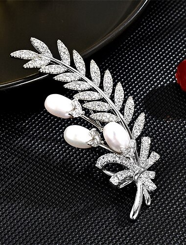  Broche Clásico Retro Geométrico Flor Elegante Moda Personalizado Sencillo Lujo Broche Joyas Plata Para Boda Fiesta Regalo Pedida Fiesta de baile Festival