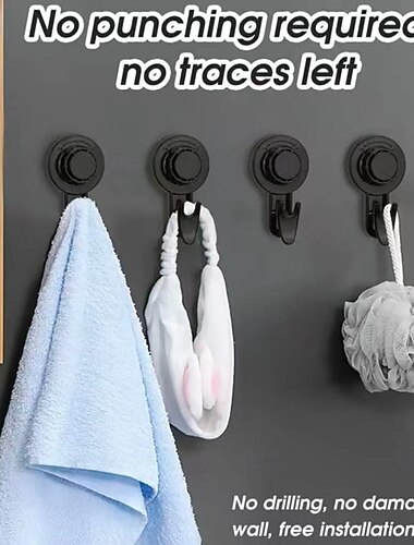  4 db-os forgó tapadókorongos kampó – erős vákuumos ragasztókampók, fúrás nélkül, falra szerelhető konyhába, fürdőszobába, ajtóra, ruhák és otthoni rendszerezéshez