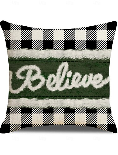  Juego de fundas de almohada navideñas, cojines decorativos con estampado de lino, cojines decorativos para fiestas navideñas en interiores y sofás. &decoración del hogar