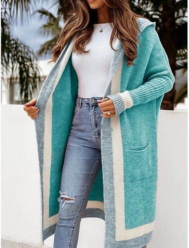 Damen Pullover Strickjacke Elegant Mode Streetwear Einfarbig Mit Kapuze Tasche Gestrickt Langarm Lange Oberteile Stricken Outdoor Täglich Wochenende Schwarz Rosa Herbst Winter   Damen Pullover Strickjacke Elegant Mode Streetwear Einfarbig Mit Kapuze Tasche Gestrickt Langarm Lange Oberteile Stricken Outdoor Täglich Wochenende Schwarz Rosa Herbst Winter