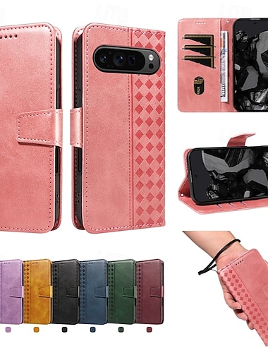  телефон Кейс для Назначение Google Pixel 10 Pro XL Pixel 9 ProXL Pixel 8 Pro Pixel 7 Pro Кошелек для карт Полная защита тела с ремешком Защита от удара Ретро Кожа PU