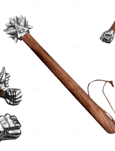  Σφυρί με σιδερένια γροθιά βαρέως τύπου με κεφαλή από ανοξείδωτο ατσάλι &Πολυλειτουργικά εργαλεία χειροτεχνίας και μεταλλικών εξαρτημάτων με λαβή από μασίφ ξύλο για κατασκευές, σιδηρουργία, εργαστήρια,