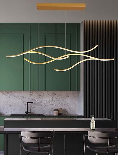  100/120 cm led taklampa vågdesign linje design svart guld metall konstnärlig stil modern stil kontor, butiker snygga målade ytor konstnärlig led 110-120v 220-240v