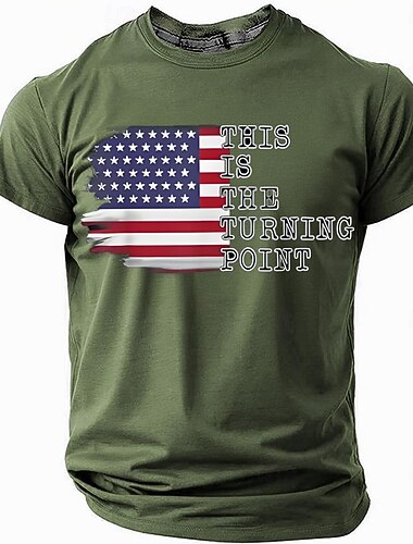  4. juli 2026 250. minnedag Menns 3D-trykk Crew Neck Korte Ermer T-skjorte Daglige Gate