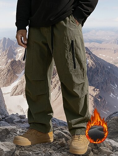  Муж. Брюки карго Штаны для туризма и прогулок Зимнее пальто спортивные штаны Зима На открытом воздухе Стандартный Водонепроницаемость С защитой от ветра Теплый Брюки Карман Черный Военно-зеленный