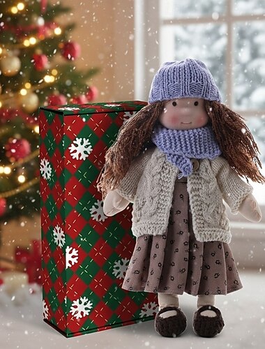  Håndlaget waldorfdukke til babyjente med koselige klær - 11,8 tommers myk plysjdukke med gaveeske for småbarn, ideell julegave til jenter og barn