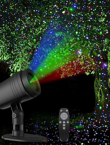  Juleprosjektor lys utendørs Rød og Grønn Stjernelys projeksjonslys med fjernkontroll Julefest Nyttårsdekorasjon Vanntett og Frostsikker