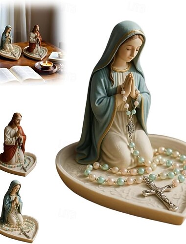  Neitsyt Maria Jeesus rukousnauha haltija pyhä katolinen veistos uskonnollinen siunattu patsas uskonnollinen lahja sopii makuuhuoneeseen olohuoneeseen toimistotyöpöydän koristeluun