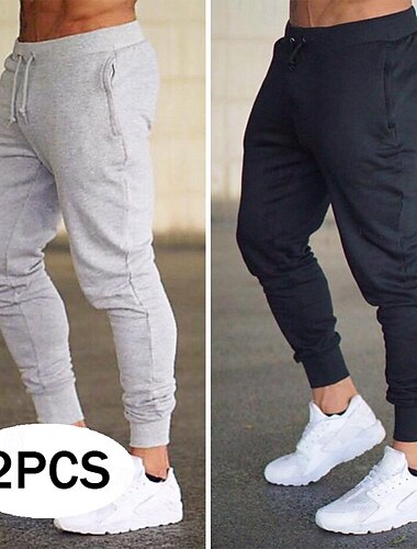  Per uomo Pantaloni da tuta Joggers Pantaloni in Pile Pantaloni da pista Pantaloni da corsa Tasca Elastico in vita Confezione multipla Tinta unica Semplice Leggero Lunghezza intera All'aperto Casuale