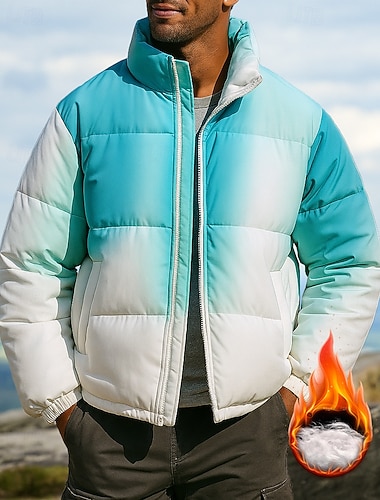  Voor heren Wandeljack Pufferjack Buiten Warmte-isolerend Warm Wandeloutfits Wandelkleding Winter Herfst Kleding Bovenlichaam Vissen Kamperen / wandelen / grotten verkennen Hardlopen Verloop Roze