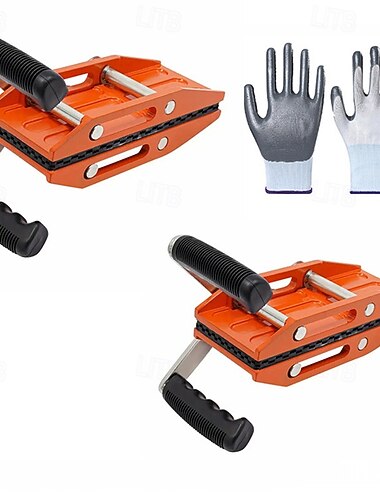  Granit-Trageclip mit weißer Gummiauskleidung, zweihändiges Hebewerkzeug zum Tragen von Steinplatten, geeignet für Marmor, Glasplatten und Sperrholz, Hochleistungs-Hebeclip