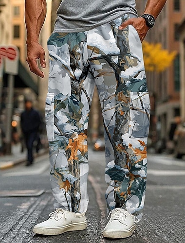  Per uomo Mimetico Pantaloni da Tuta Cargo Joggers Pantaloni casual Misura del girovita medio Casual All'aperto Sportivo Caccia Coulisse elastica in vita Fondo aperto Pantaloni tattici con tasche