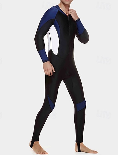 Per uomo Top sottomuta Costumi da bagno interi Muta da sub Patchwork Cerniera Frontale Gamba intera Spandex UPF50+ Asciugatura Rapida Alta elasticità Manica Lunga Costume da Bagno Surf Immersione