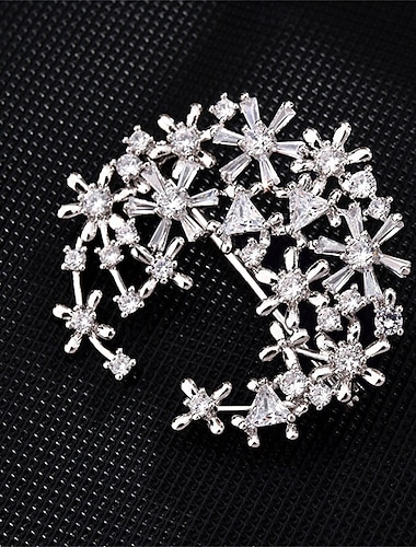  Nåler Klassisk Retro geometriske MOON Elegant søt stil Luksus Brosje Smykker Sølv Til Bryllup Fest Gave Engasjement Skoleball Festival