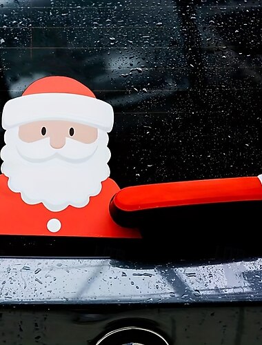  1 calcomanía navideña de Papá Noel para ventana trasera de coche, vinilo impermeable para limpiaparabrisas, decoración de cristal.
