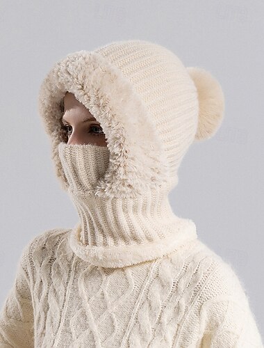  berretto lavorato a maglia da donna per autunno e inverno, berretto invernale caldo e morbido, copricapo casual alla moda per l'uso quotidiano e all'aperto