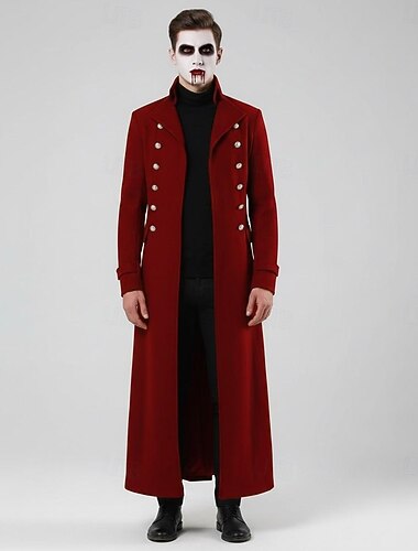  Retrò Vintage Punk & Gotico Medievale Cappotto Trench Vampiro Costume Per uomo Halloween Carnevale Feste Casual Quotidiano Fiera Rinascimentale Adulti Cappotto