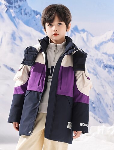 Děti Unisex Péřová bunda Venkovní bunda Puffer Jacket Svrchní oděvy Barevné bloky Dlouhý rukáv Zahřívací Větruodolné Kabát Venkovní Denní Základní Rubínově červená Fialová Trávová zelená Podzim Zima   Děti Unisex Péřová bunda Venkovní bunda Puffer Jacket Svrchní oděvy Barevné bloky Dlouhý rukáv Zahřívací Větruodolné Kabát Venkovní Denní Základní Rubínově červená Fialová Trávová zelená Podzim Zima