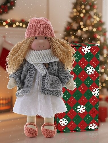  Håndlaget waldorfdukke til babyjente med koselige klær - 11,8 tommers myk plysjdukke med gaveeske for småbarn, ideell julegave til jenter og barn