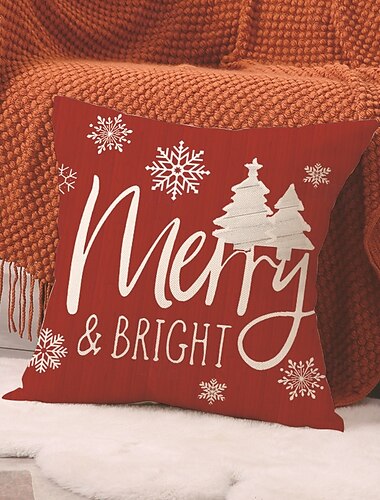  1 stk Lin Putecover, Tegneserie Kvadrat Glidelås Tradisjonell Klassisk