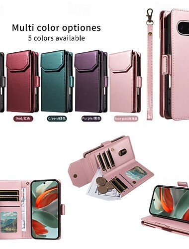  Handy Hülle Handyhüllen Für Google Pixel 9 Pro XL Pixel 8 Pro Pixel 7 Pro Pixel 6 Brieftaschenhülle Vollschutz mit Trageriemen Stoßfest Retro PU-Leder