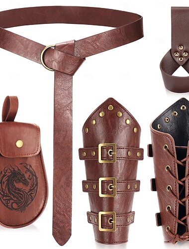  Retro / vintage Medeltida kostymer Renässans Vapen och Rustning armband Tillbehör set Krigare Alf Viking Maskeradkläder Herr Dam Unisex Viking fantasi Halloween Karnival Prestanda LARP Ren Faire Vuxen