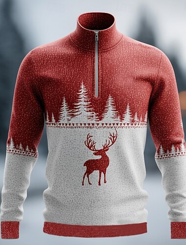 Новогодняя тематика Муж. Каждый Поло Длинный рукав Воротник-стойка Одежда для спорта и отдыха Отпуск На каждый день фестиваль 3D печать Весна Осень Зима Черный Зеленый Красный   Новогодняя тематика Муж. Каждый Поло Длинный рукав Воротник-стойка Одежда для спорта и отдыха Отпуск На каждый день фестиваль 3D печать Весна Осень Зима Черный Зеленый Красный