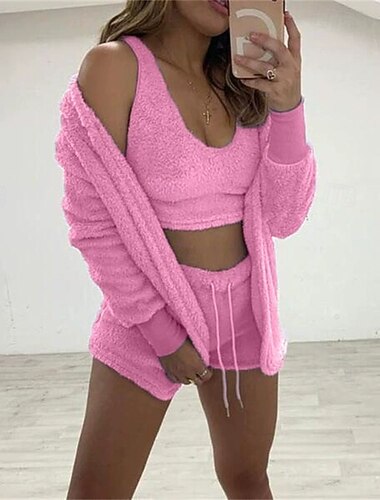  Per donna Pigiama Camicia da Notte Moda Colore Puro Vacanza Casa Da letto Manica Lunga Girocollo Nero Rosa Vino Blu Viola Autunno Inverno Vestibilità su misura