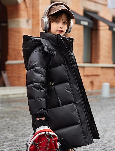 Děti Chlapecké Péřová bunda Venkovní bunda Puffer Jacket Svrchní oděvy Pevná barva Dlouhý rukáv VODĚODOLNÝ Zahřívací Větruodolné Kabát Venkovní Denní Základní Černá Rubínově červená Trávová zelená   Děti Chlapecké Péřová bunda Venkovní bunda Puffer Jacket Svrchní oděvy Pevná barva Dlouhý rukáv VODĚODOLNÝ Zahřívací Větruodolné Kabát Venkovní Denní Základní Černá Rubínově červená Trávová zelená