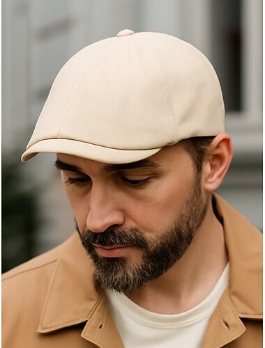  heren katoenen platte pet vintage krantenjongenspet, verstelbare Gatsby baret pet voor kerstfeestjes, winteroutfits en casual dagelijkse kleding