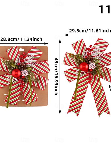  stor sløyfe til julepynt, perlegull glitter-konglesløyfe, paljettsløyfepynt, oppheng av juletre, festlig juletretilbehør