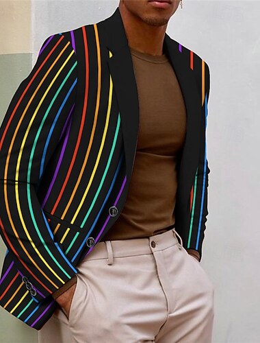  Herren Linie Langarm Umlegekragen Mode Streetwear Geschäftlich Arbeit Büro-Outfit Ausgehen Knöpfe Druck