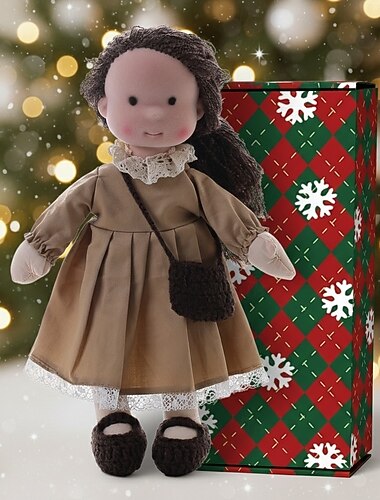  Handgemaakte Waldorf Pop Babymeisje met Gezellige Kleding - 30 cm Zachte Pluche Pop met Cadeaubox voor Peuters Ideale Kerstcadeaus voor Kleinkinderen Meisjes