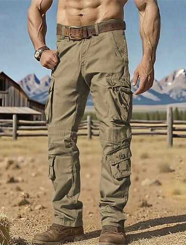  Pánské Kargo kalhoty Kalhoty Dağcı Pantolonu Knoflíky Multi kapsa Bez vzoru Nositelný Venkovní Denní Outdoor a turistika Módní Klasické Šedozelená Armáda žlutá