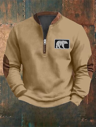  Per uomo Maglia Felpa con cappuccio Maglione Felpa con zip corta Felpa da caccia Nero Bianco Rosso Blu Cachi Henley Semplice Patchwork Sport & Outdoor Casuale Quotidiano Streetwear Cool Abbigliamento