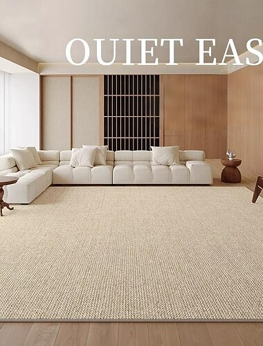  Tapis de style crème, tapis de salon confortable, tapis de chevet de chambre doux, grand tapis de sol pour canapé &table basse, décoration d'appartement à couverture complète