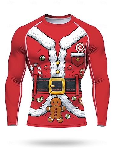  Vánoce Pánské Unisex Koşu Tişörtü Sportovní košile Gymnastická košile Fitness košile Cvičební košile Dlouhý rukáv Tričko UPF 50 Odolná proti UV záření Yumuşak Ter Emen Horské kolo Cvičení v