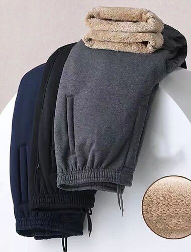  Damskie Zimowe spodnie dresowe Spodnie polarowe Shrepa Gruba Z kieszeniami Wysoka talia Doły Athleisure Siłownia Ćwiczyć Odporność na wiatr Ciepłe Siłownia Na zewnątrz Bieganie Regularny Odzie