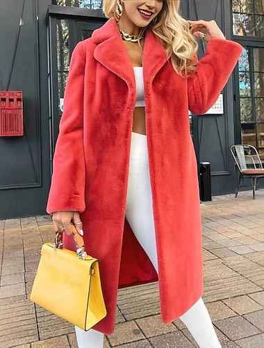 نسائي معطف معطف من الفرو الصناعي الدفء مريح الفراء والجلود كاجوال سهل عطلة شارع فضفاض مناسب للبس اليومي طويلة طوي عادي كم طويل ملابس خارجية أزرق فاتح أسود أحمر الخريف الشتاء   نسائي معطف معطف من الفرو الصناعي الدفء مريح الفراء والجلود كاجوال سهل عطلة شارع فضفاض مناسب للبس اليومي طويلة طوي عادي كم طويل ملابس خارجية أزرق فاتح أسود أحمر الخريف الشتاء