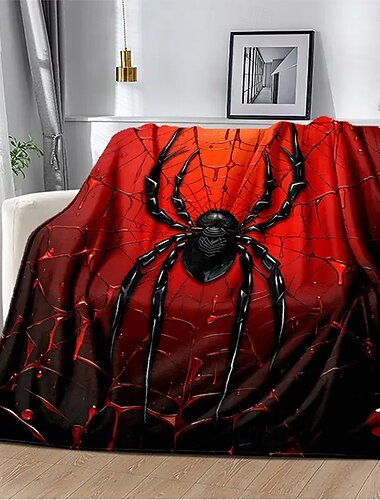 Fleecefiltar Filt för soffan SPIDER 3D Mörk punkgotik Fest Soffa Säng Dekorativ filt Varm filt Heminredning   Fleecefiltar Filt för soffan SPIDER 3D Mörk punkgotik Fest Soffa Säng Dekorativ filt Varm filt Heminredning