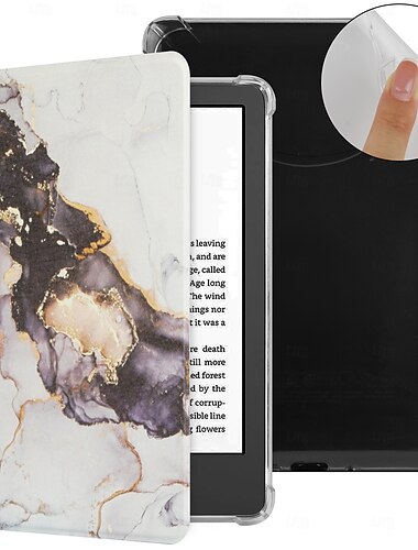  Θήκη tablet για Amazon Kindle Kindle PaperHwhite (12ης γενιάς) 2024 Kindle PaperWhite 11ης γενιάς 2022 Λαβή 6 απελευθέρωσης έξυπνη αυτόματη αφύπνιση / ύπνος προστατευτική γραφική οθόνη TPU ολόκληρου