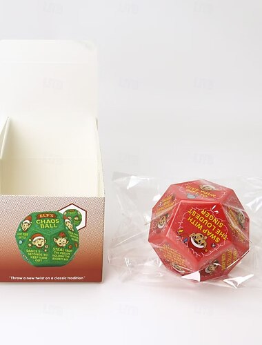  Julegavebytteterning 12 sider med alvemønster, hysterisk morsom byttefestspill, terninger perfekt for høytidssamlinger og familiemoro, festspill, juleleker