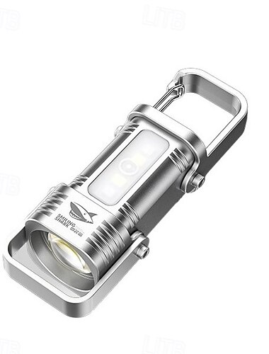  USB C Rechargeable Keychain Flashlights,High Low Beam Mini Flashlights,COB Keychain Working Lamp 6 Light Modes,Lightweight Bright Mini Keyring Light for Walking, Searching and Hiking (1PC)