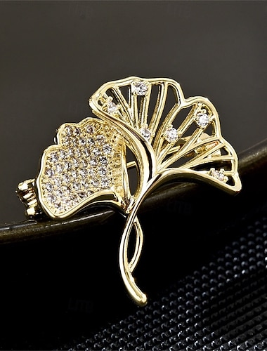  Nåler Gammeldags stil Blad Formet Elegant Mote Enkel Brosje Smykker Gull Til Bryllup Fest Gave Engasjement Skoleball Festival