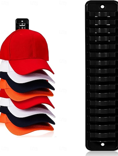  Organizzatore per cappelli da baseball, 1 confezione di ganci adesivi per cappelli da parete, può contenere fino a 16 cappelli, espositore per cappelli da 10,3 * 2,1 pollici, porta cappelli per
