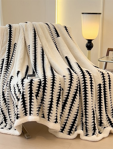  Couverture en peluche épaisse de luxe, couverture en flanelle douce et chaude pour l'hiver, couverture de canapé en polaire confortable, couverture de lit pour la sieste, décoration de salon et de