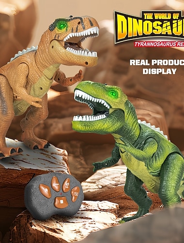  Dinosauro Bastone di Controllo Giocattoli Dinosauro Realistici per Bambini 3-5 Camminando Occhi 3D Effetti Sonori Funzione Dimostrativa Giocattoli Giurassici per Bambini Natale Regalo di Natale