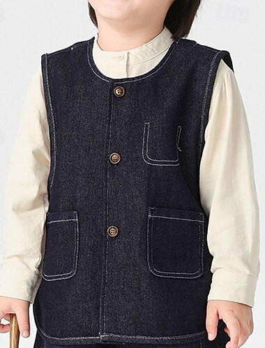  Bambini Unisex Gilet Capispalla Tinta unica Senza Maniche Tasca Cappotto All'aperto Moda Quotidiano Nero Autunno Inverno Dai 4 anni in su